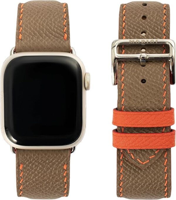 MODIGI コンパチブル Apple Watch用 バンド アップルウォッチ バンド レザー ベルト 本革 高級手作り Veau Epsom 皮ベルト 40mm 41mm 42mm 44mm 45mm 46mm 49mm Ultra 1/2/3 SE 1/2/3シリーズ 10 9 8 7 6 5 (Etupe)