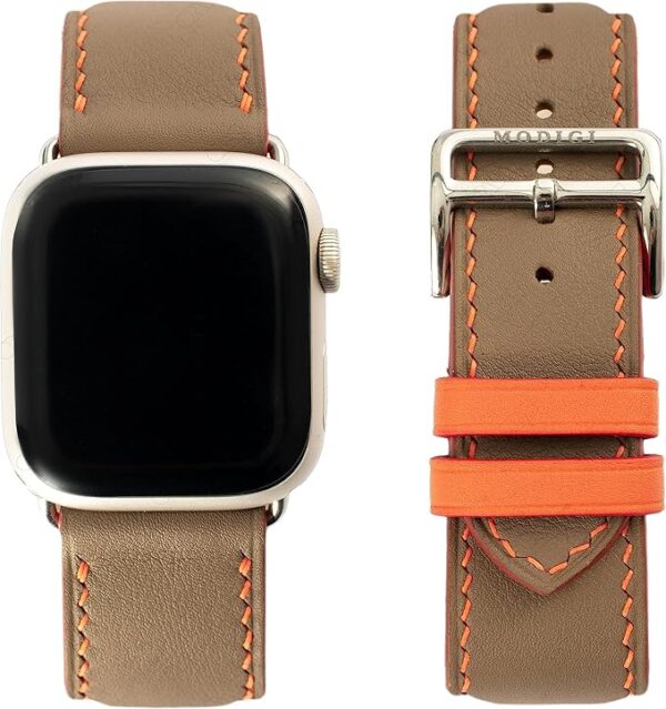 MODIGI コンパチブル Apple Watch用 バンド アップルウォッチ バンド レザー ベルト 本革 高級手作り Veau Swift 皮ベルト 40mm 41mm 42mm 44mm 45mm 46mm 49mm Ultra 1/2/ SE 1/2/3シリーズ10 9 8 7 6 5 4 (Etupe)
