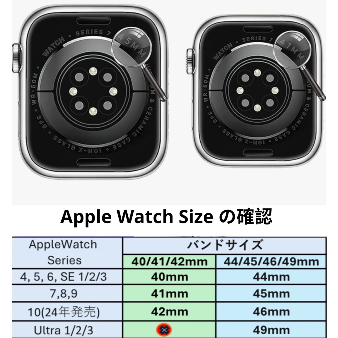 Apple Watch バンドサイズ対応表 40 41 44 45 49mm